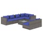 8-piece garden furniture set and gray synthetic rattan cushions by vidaXL, Garden sets - Ref: Foro24-3102398, Price: 541,99 €...