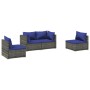 4-piece garden sofa set and gray synthetic rattan cushions by vidaXL, Garden sets - Ref: Foro24-3102174, Price: 318,29 €, Dis...