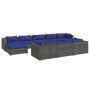 Set de muebles de jardín 10 pzas y cojines ratán sintético gris de vidaXL, Conjuntos de jardín - Ref: Foro24-3102046, Precio:...