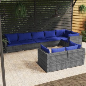 8-piece garden furniture set and gray synthetic rattan cushions by vidaXL, Garden sets - Ref: Foro24-3102486, Price: 545,99 €...