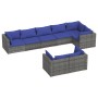 Set de muebles de jardín 8 pzas y cojines ratán sintético gris de vidaXL, Conjuntos de jardín - Ref: Foro24-3102486, Precio: ...