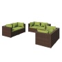 6-teiliges Gartenmöbel-Set und braune synthetische Rattankissen von vidaXL, Gartensets - Ref: Foro24-3102300, Preis: 477,99 €...