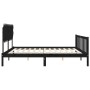 Bed frame with black solid wood headboard 200x200 cm by vidaXL, Beds and slatted bases - Ref: Foro24-3193490, Price: 203,84 €...