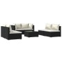 7-piece garden furniture set with black synthetic rattan cushions by vidaXL, Garden sets - Ref: Foro24-3102223, Price: 670,11...