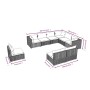 Set de muebles de jardín 9 pzas y cojines ratán sintético negro de vidaXL, Conjuntos de jardín - Ref: Foro24-3102576, Precio:...