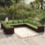 Garden furniture set 11 pieces brown synthetic rattan cushions by vidaXL, Garden sets - Ref: Foro24-3102532, Price: 1,00 €, D...