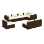 8-teilige Gartensofagarnitur und braune synthetische Rattankissen von vidaXL, Gartensets - Ref: Foro24-3102546, Preis: 711,98...