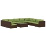 Set de muebles de jardín 11 pzas cojines ratán sintético marrón de vidaXL, Conjuntos de jardín - Ref: Foro24-3102444, Precio:...