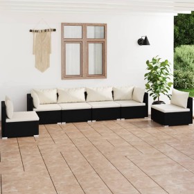 6-piece garden furniture set and black synthetic rattan cushions by vidaXL, Garden sets - Ref: Foro24-3102199, Price: 597,64 ...