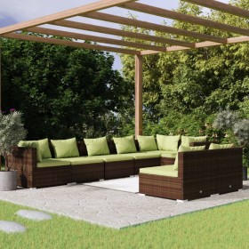 8-teilige Gartensofagarnitur und braune synthetische Rattankissen von vidaXL, Gartensets - Ref: Foro24-3102404, Preis: 681,99...