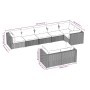 Set de muebles de jardín 8 pzas y cojines ratán sintético negro de vidaXL, Conjuntos de jardín - Ref: Foro24-3102479, Precio:...