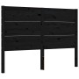 Bed frame with black solid wood headboard 140x190 cm by vidaXL, Beds and slatted bases - Ref: Foro24-3194620, Price: 168,99 €...