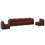 Set muebles de jardín 6 piezas y cojines ratán sintético marrón de vidaXL, Conjuntos de jardín - Ref: Foro24-3102203, Precio:...