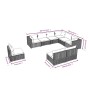 Set de muebles de jardín 9 pzas y cojines ratán sintético gris de vidaXL, Conjuntos de jardín - Ref: Foro24-3102581, Precio: ...