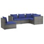 5-piece garden sofa set and gray synthetic rattan cushions by vidaXL, Garden sets - Ref: Foro24-3102318, Price: 335,97 €, Dis...