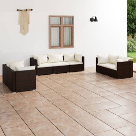 7-teiliges Gartenmöbel-Set und braune synthetische Rattankissen von vidaXL, Gartensets - Ref: Foro24-3102266, Preis: 518,99 €...