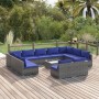 12-teiliges Gartenmöbel-Set und graue synthetische Rattankissen von vidaXL, Gartensets - Ref: Foro24-3102134, Preis: 1,00 €, ...