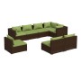 8-piece garden sofa set and brown synthetic rattan cushions by vidaXL, Garden sets - Ref: Foro24-3102548, Price: 740,48 €, Di...