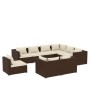 9-teiliges Gartenmöbel-Set und braune synthetische Rattankissen von vidaXL, Gartensets - Ref: Foro24-3102642, Preis: 809,94 €...