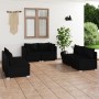 6-teiliges Gartenmöbel-Set und schwarze Kissen aus synthetischem Rattan von vidaXL, Gartensets - Ref: Foro24-3102208, Preis: ...