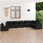 Set de muebles de jardín 8 pzas y cojines ratán sintético negro de vidaXL, Conjuntos de jardín - Ref: Foro24-3102368, Precio:...