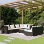 Set de muebles de jardín 8 pzas y cojines ratán sintético negro de vidaXL, Conjuntos de jardín - Ref: Foro24-3102391, Precio:...