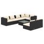 Set de muebles de jardín 8 pzas y cojines ratán sintético negro de vidaXL, Conjuntos de jardín - Ref: Foro24-3102391, Precio:...