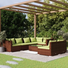 8-teilige Gartensofagarnitur und braune synthetische Rattankissen von vidaXL, Gartensets - Ref: Foro24-3102396, Preis: 692,99...