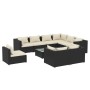 10-teiliges Gartenmöbel-Set und schwarze synthetische Rattankissen von vidaXL, Gartensets - Ref: Foro24-3102647, Preis: 1,00 ...