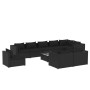 Set de muebles de jardín 10 pzs y cojines ratán sintético negro de vidaXL, Conjuntos de jardín - Ref: Foro24-3102632, Precio:...