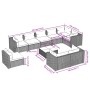 Set de muebles de jardín 10 pzs y cojines ratán sintético negro de vidaXL, Conjuntos de jardín - Ref: Foro24-3102632, Precio:...