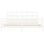 White solid wood bed frame with headboard 200x200 cm by vidaXL, Beds and slatted bases - Ref: Foro24-3194852, Price: 153,98 €...