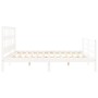 White solid wood bed frame with headboard 200x200 cm by vidaXL, Beds and slatted bases - Ref: Foro24-3194852, Price: 153,98 €...