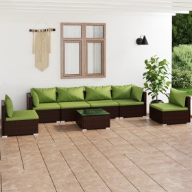 7-teiliges Gartenmöbel-Set und braune synthetische Rattankissen von vidaXL, Gartensets - Ref: Foro24-3102220, Preis: 668,99 €...