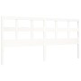 White solid wood bed frame with headboard 200x200 cm by vidaXL, Beds and slatted bases - Ref: Foro24-3194852, Price: 153,98 €...