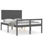 Seniorenbett mit grauem Massivholzkopfteil 140x190 cm von vidaXL, Betten und Lattenroste - Ref: Foro24-3195463, Preis: 159,64...