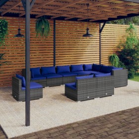 10-teiliges Gartenmöbel-Set und graue synthetische Rattankissen von vidaXL, Gartensets - Ref: Foro24-3102598, Preis: 660,99 €...