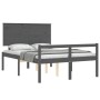 Seniorenbett mit grauem Massivholzkopfteil 140x190 cm von vidaXL, Betten und Lattenroste - Ref: Foro24-3195463, Preis: 159,64...