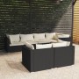 Set de muebles de jardín y cojines 7 pzas ratán sintético negro de vidaXL, Conjuntos de jardín - Ref: Foro24-3102471, Precio:...