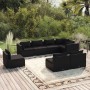 Set de sofás de jardín 8 piezas y cojines ratán sintético negro de vidaXL, Conjuntos de jardín - Ref: Foro24-3102544, Precio:...