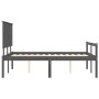 Seniorenbett mit grauem Massivholzkopfteil 140x190 cm von vidaXL, Betten und Lattenroste - Ref: Foro24-3195463, Preis: 159,64...