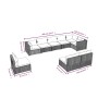 Set muebles de jardín 9 piezas y cojines ratán sintético marrón de vidaXL, Conjuntos de jardín - Ref: Foro24-3102564, Precio:...