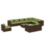 Gartenmöbel-Set 11-teilig und braune synthetische Rattankissen von vidaXL, Gartensets - Ref: Foro24-3102668, Preis: 1,00 €, R...