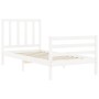 Estructura de cama con cabecero madera maciza blanco 90x200 cm de vidaXL, Camas y somieres - Ref: Foro24-3193842, Precio: 96,...