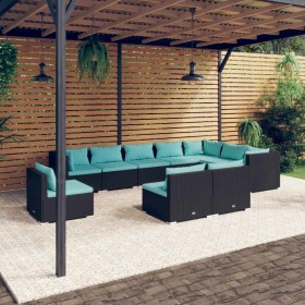 Garden furniture set 10 pieces black synthetic rattan cushions by vidaXL, Garden sets - Ref: Foro24-3102593, Price: 1,00 €, D...