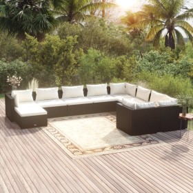 Gartenmöbel-Set 10 Stück schwarze synthetische Rattankissen von vidaXL, Gartensets - Ref: Foro24-3102679, Preis: 847,99 €, Ra...