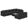 Set de muebles de jardín 8 pzas y cojines ratán sintético negro de vidaXL, Conjuntos de jardín - Ref: Foro24-3102392, Precio:...