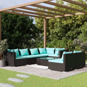 8-teiliges Gartenmöbel-Set und schwarze synthetische Rattankissen von vidaXL, Gartensets - Ref: Foro24-3102393, Preis: 725,99...