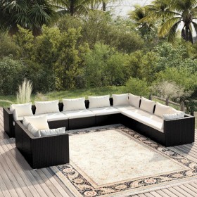 Garden furniture set 10 pieces black synthetic rattan cushions by vidaXL, Garden sets - Ref: Foro24-3102511, Price: 901,34 €,...