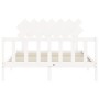 White solid wood bed frame with headboard 140x200 cm by vidaXL, Beds and slatted bases - Ref: Foro24-3193467, Price: 139,07 €...